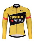 BONAVELO Cyklistický dres s dlouhým rukávem zimní - JUMBO-VISMA 2025 WNT - žlutá/černá