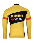 BONAVELO Cyklistický dres s dlouhým rukávem zimní - JUMBO-VISMA 2025 WNT - žlutá/černá