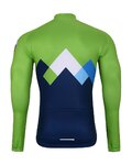 BONAVELO Cyklistický dres s dlouhým rukávem zimní - SLOVENIA - modrá/zelená