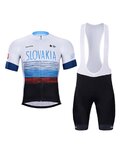 BONAVELO Cyklistický krátký dres a krátké kalhoty - SLOVAKIA - bílá/modrá/červená/černá