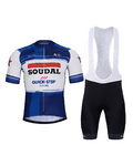 BONAVELO Cyklistický krátký dres a krátké kalhoty - SOUDAL QUICK-STEP 24 - bílá/černá/modrá
