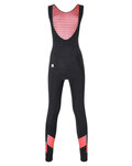 SANTINI Cyklistický zimní dres a kalhoty - CORAL B. LADY WINTER - černá/růžová
