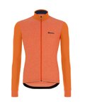 SANTINI Cyklistický dres s dlouhým rukávem zimní - COLORE PURO WINTER - oranžová