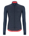 SANTINI Cyklistický dres s dlouhým rukávem zimní - COLORE PURO WINTER - modrá