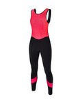 SANTINI Cyklistické kalhoty dlouhé s laclem - CORAL BENGAL LADY - růžová/černá