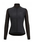 SANTINI Cyklistický dres s dlouhým rukávem zimní - COLORE PURO LADY - černá