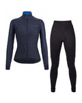 SANTINI Cyklistický zimní dres a kalhoty - COLORE PURO+OMNIA W - modrá/černá