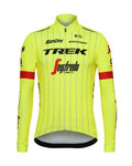 SANTINI Cyklistický dres s dlouhým rukávem zimní - TREK SEGAFREDO 2018 - žlutá/černá