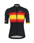 SANTINI Cyklistický dres s krátkým rukávem - LA VUELTA 2019 - černá/žlutá/červená