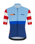 SANTINI Cyklistický dres s krátkým rukávem - LA VUELTA 2021 - modrá