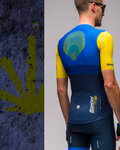 SANTINI Cyklistický dres s krátkým rukávem - LA VUELTA 2021 - žlutá/modrá