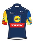 SANTINI Cyklistický dres s krátkým rukávem - LIDL TREK 2024 KIDS - žlutá/červená/modrá