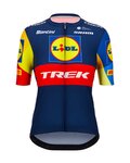 SANTINI Cyklistický dres s krátkým rukávem - LIDL TREK 2024 LADY - žlutá/červená/modrá
