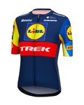 SANTINI Cyklistický dres s krátkým rukávem - LIDL TREK 2024 LADY - žlutá/červená/modrá