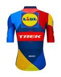 SANTINI Cyklistický dres s krátkým rukávem - LIDL TREK 2024 TEAM ORIGINAL - červená/žlutá/modrá