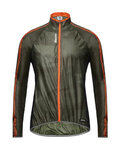 SANTINI Cyklistická větruodolná bunda - FINE WINDBREAKER - oranžová/zelená