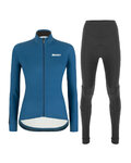SANTINI Cyklistický zimní dres a kalhoty - COLORE LADY WINTER - modrá/černá