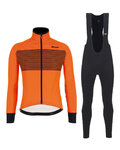SANTINI Cyklistická zimní bunda a kalhoty - COLORE WINTER III - černá/oranžová