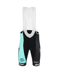 SANTINI Cyklistické kalhoty krátké s laclem - TEAM BIANCHI 2019 - černá/tyrkysová