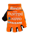 SANTINI Cyklistické rukavice krátkoprsté - NIPPO FANTINI 2019 - oranžová/modrá/bílá