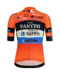 SANTINI Cyklistický dres s krátkým rukávem - NIPPO FANTINI 2019 - modrá/černá/oranžová/bílá