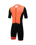 SANTINI Cyklistická kombinéza - REDUX  - černá/oranžová