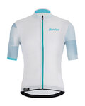 SANTINI Cyklistický dres s krátkým rukávem - MITO SPILLO - světle modrá/bílá