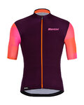 SANTINI Cyklistický dres s krátkým rukávem - MITO SPILLO - oranžová/bordó/růžová