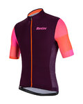 SANTINI Cyklistický dres s krátkým rukávem - MITO SPILLO - oranžová/bordó/růžová