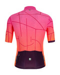 SANTINI Cyklistický dres s krátkým rukávem - TONO PURO - růžová/bordó/oranžová
