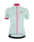 SANTINI Cyklistický dres s krátkým rukávem - GIADA HIP LADY - bílá/světle modrá/růžová