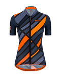 SANTINI Cyklistický dres s krátkým rukávem - SLEEK RAGGIO LADY - modrá/oranžová