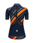 SANTINI Cyklistický dres s krátkým rukávem - SLEEK RAGGIO LADY - modrá/oranžová