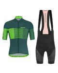 SANTINI Cyklistický krátký dres a krátké kalhoty - TONO FRECCIA - zelená/černá