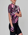 SANTINI Cyklistický krátký dres a krátké kalhoty - SLEEK RAGGIO LADY - růžová/černá/fialová