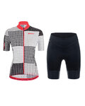 SANTINI Cyklistický krátký dres a krátké kalhoty - TONO SFERA LADY - bílá/černá