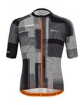 SANTINI Cyklistický krátký dres a krátké kalhoty - KARMA KINETIC - černá/bílá/oranžová