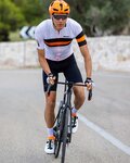 SANTINI Cyklistický dres s krátkým rukávem - SLEEK BENGAL - oranžová/černá/bílá