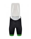 SANTINI Cyklistické kalhoty krátké s laclem - TOUR DE FRANCE 2022 - černá/zelená