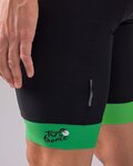 SANTINI Cyklistické kalhoty krátké s laclem - TOUR DE FRANCE 2022 - černá/zelená