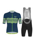 SANTINI Cyklistický krátký dres a krátké kalhoty - TONO PROFILO - černá/zelená