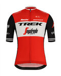 SANTINI Cyklistický dres s krátkým rukávem - TREK 2019 BLEND - červená/bílá/černá