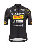 SANTINI Cyklistický dres s krátkým rukávem - TREK PIRELLI MTB 20 - černá/bílá/žlutá