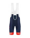 SANTINI Cyklistické kalhoty krátké s laclem - TREK SEGAFREDO 2022 FAN LINE - modrá/červená