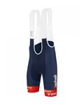SANTINI Cyklistické kalhoty krátké s laclem - TREK SEGAFREDO 2022 FAN LINE - modrá/červená
