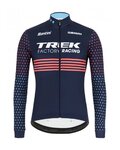 SANTINI Cyklistický dres s dlouhým rukávem zimní - TREK 2022 FACTORY RACING CX WINTER - růžová/modrá