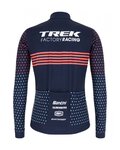 SANTINI Cyklistický dres s dlouhým rukávem zimní - TREK 2022 FACTORY RACING CX WINTER - růžová/modrá