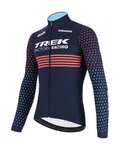 SANTINI Cyklistický dres s dlouhým rukávem zimní - TREK 2022 FACTORY RACING CX WINTER - růžová/modrá