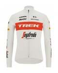 SANTINI Cyklistický dres s dlouhým rukávem zimní - TREK SEGAFREDO 2022 WINTER - bílá/červená