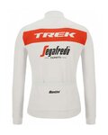SANTINI Cyklistický dres s dlouhým rukávem zimní - TREK SEGAFREDO 2022 WINTER - bílá/červená